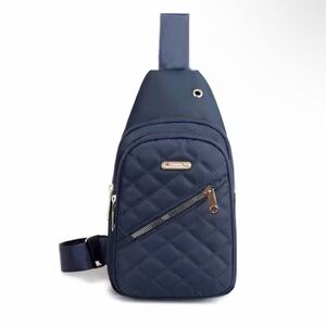 Navy Quilted Sling Bag